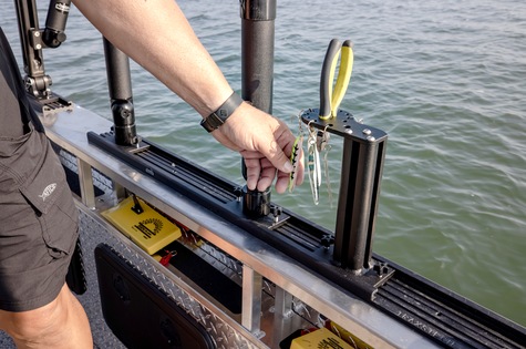 The binary wall is a solid foundation to mount rod holders, downriggers, and other fishing accessories.