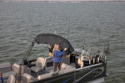 Pro Family Fish - 7' Bimini Top with Black Canvas & Boot