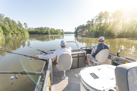 Move the seats from the front to the rear for crappie fishing.